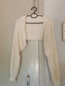 Cream Knit Bolero Shrug