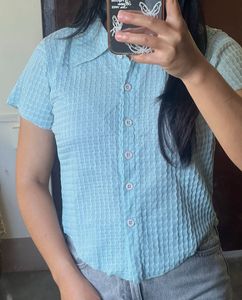 Light Blue Textured Shirt