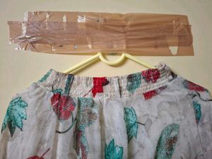Leaf Print Ethnic Skirt