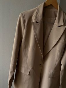 Beige Double Breasted OVERSIZED Fit Blazer