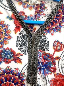 Vibrant Floral Bohemian Tunic Top