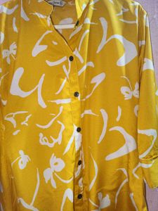 Yellow Printed high low Top