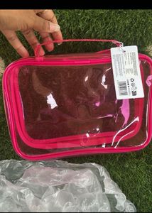 HUDA Beauty Pink Clear Travel Case