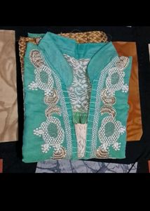 Sea Green  Net Kurti