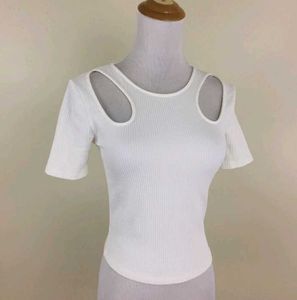 Zara White Cutout Top