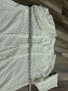 Elegant White Embroidered Kurti