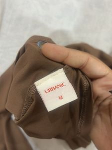 Turtleneck Brown Long Sleeve Crop Top