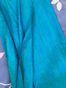 New Teal Blue Plain Saree
