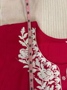 Hot Pink Embroidered Kurti