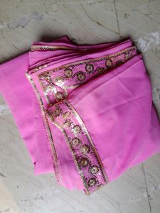Beautiful Pink Full Stone Embroidery Saree