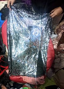 sequnce silver skirt