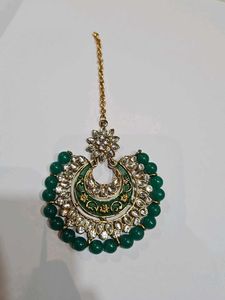 Green Maang Tikka