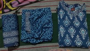 Elegant Blue Printed Kurta Set