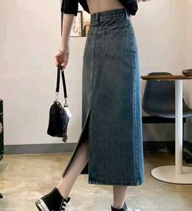 Women Denim Midi Skirt
