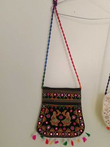 Combo Of 2 Traditional Bags (Black And Offwhite)