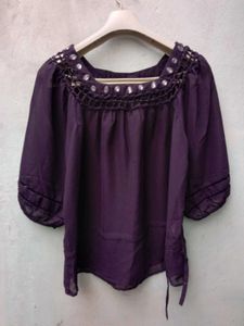 New With Tag Korean Beads Baggy Flair Top