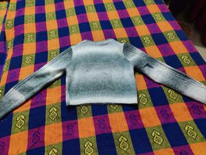 Stylish grey and white sweater