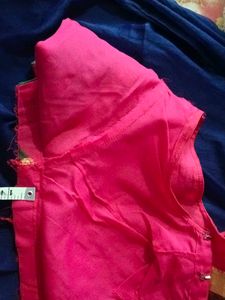 Festive Pinkish Red Lining Blouse
