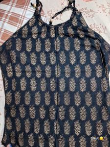 Black &amp; Gold Print Tank Top