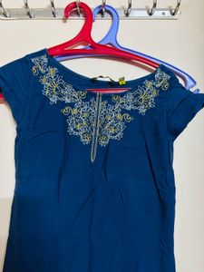 Navy Blue Cotton Kurta