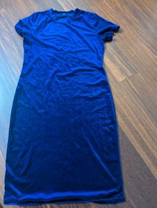 Royal Blue Velvet Bodycon Dress