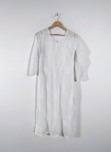 White Chikankari Kurta (Women's)