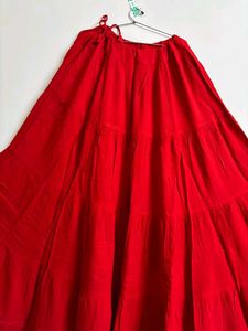Red Plain Lehenga