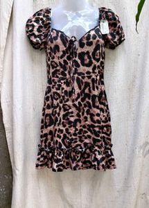 I. Leopard Print Mini Dress