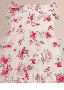 Floral Print White Dress