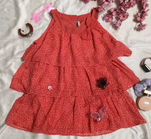 Cute Red Tiered Dress