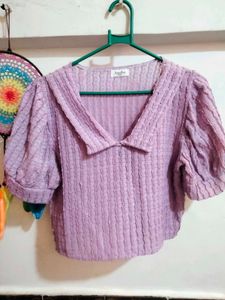 Cute Textured Knit CropTop💜