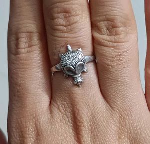 Real S925 Silver Turtle Ring