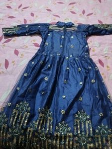 Elegant Blue Embellished Dress