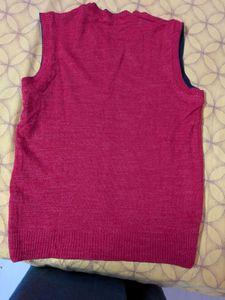 Red Sleeveless Sweater Vest