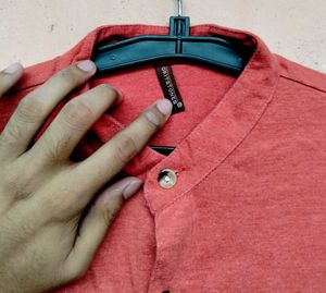 Campus Sutra Men Pink Cotton Shirt.