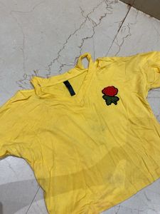 Yellow Rose Patch Top