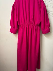 Pink Wrap Midi Dress