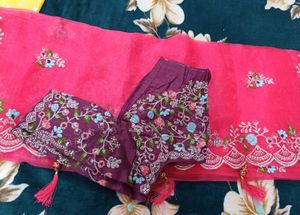 Pink Sequence Embroidered Saree