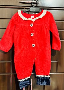 Red Romper For Baby(unisex)