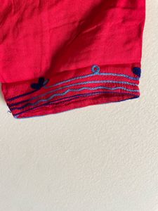 Embroidered work Red Kurta