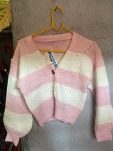 Cute Striped Knit Cardigan