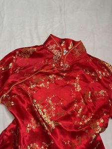 Red Floral Cheongsam/Madrid top