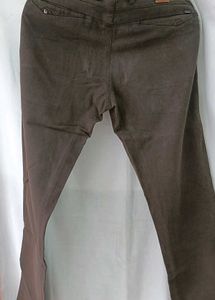 Brown Straight Fit Pants