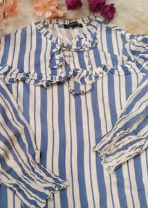 Striped Ruffle Top