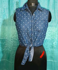 Size S/M 🎁Buy 2 Get 1 Free🎁 Denim Heart Top