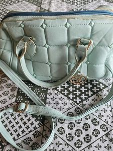 Quilted Mint Satchel Bag