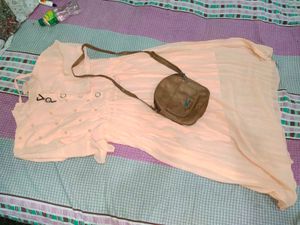 Brown Handbag and  dress combo