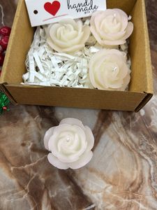 White Rose Scented Candles Pack Of 4
