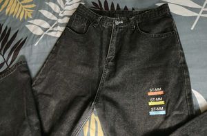 High Waist Charcoal Woman Jeans
