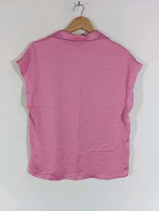 Mango Brand Pink Plain Casual Top (Women)